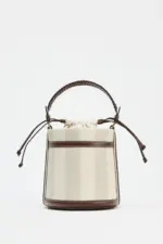 STRIPED CANVAS BUCKET BAG