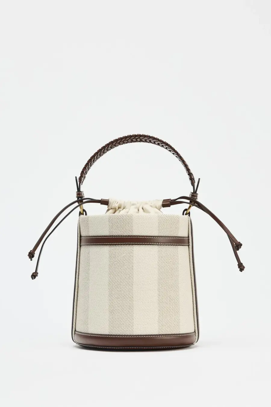 STRIPED CANVAS BUCKET BAG