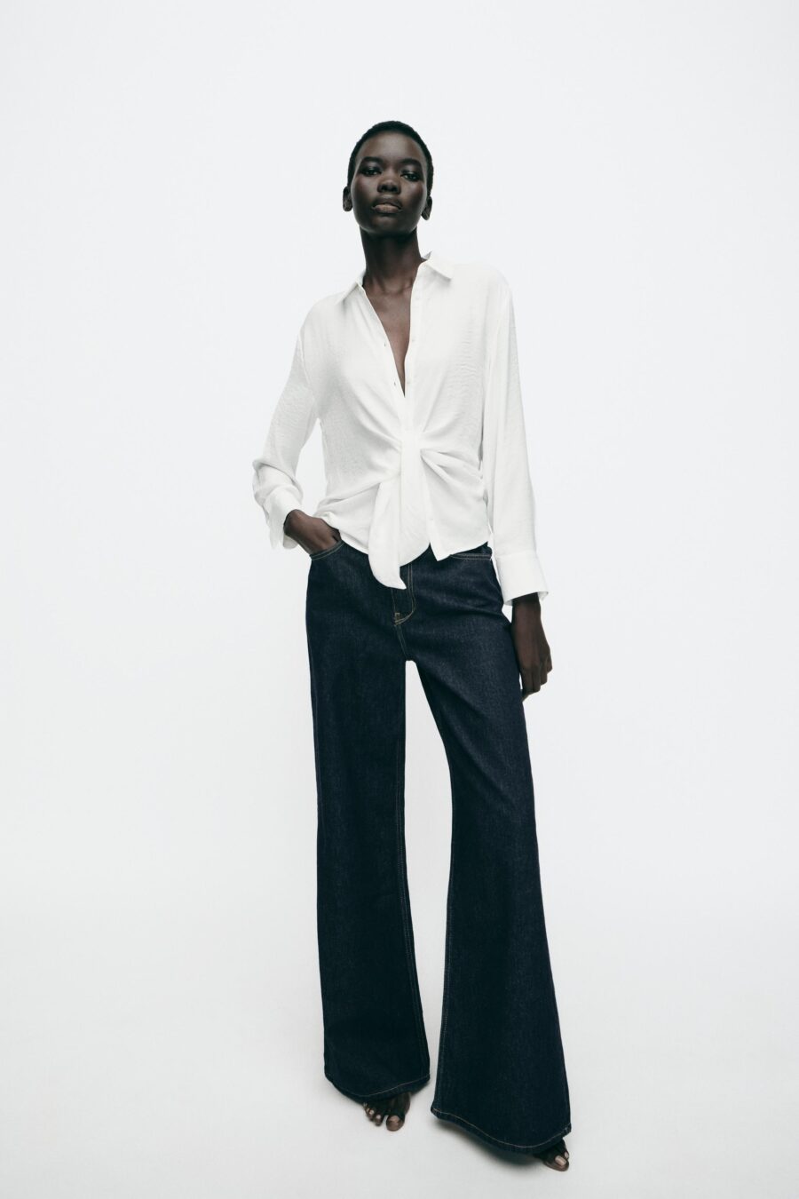 FLOWING SHIRT WITH KNOT