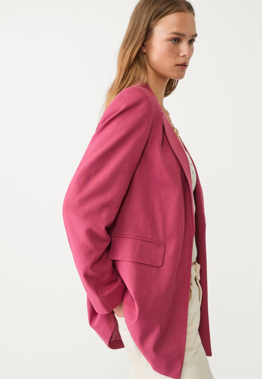 REGULAR LINEN BLEND BLAZER