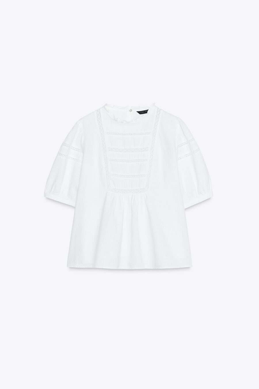 RAMIE SHIRT WITH LACE TRIM