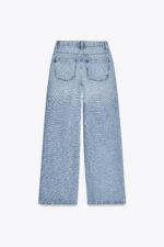 HIGH-WAIST TRF WIDE-LEG CROSSOVER WAIST JEANS