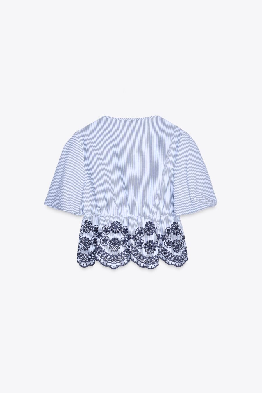 STRIPED EMBROIDERED TOP