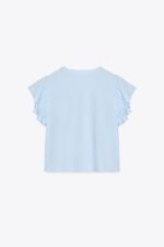 SHORT SLEEVE SHIRT WITH RUFFLE