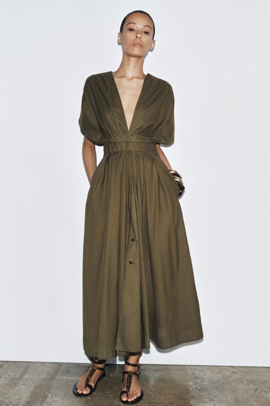 ZW COLLECTION PLEATED MIDI DRESS