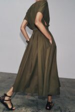 ZW COLLECTION PLEATED MIDI DRESS