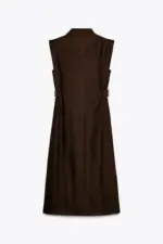 LINEN BLEND MIDI DRESS