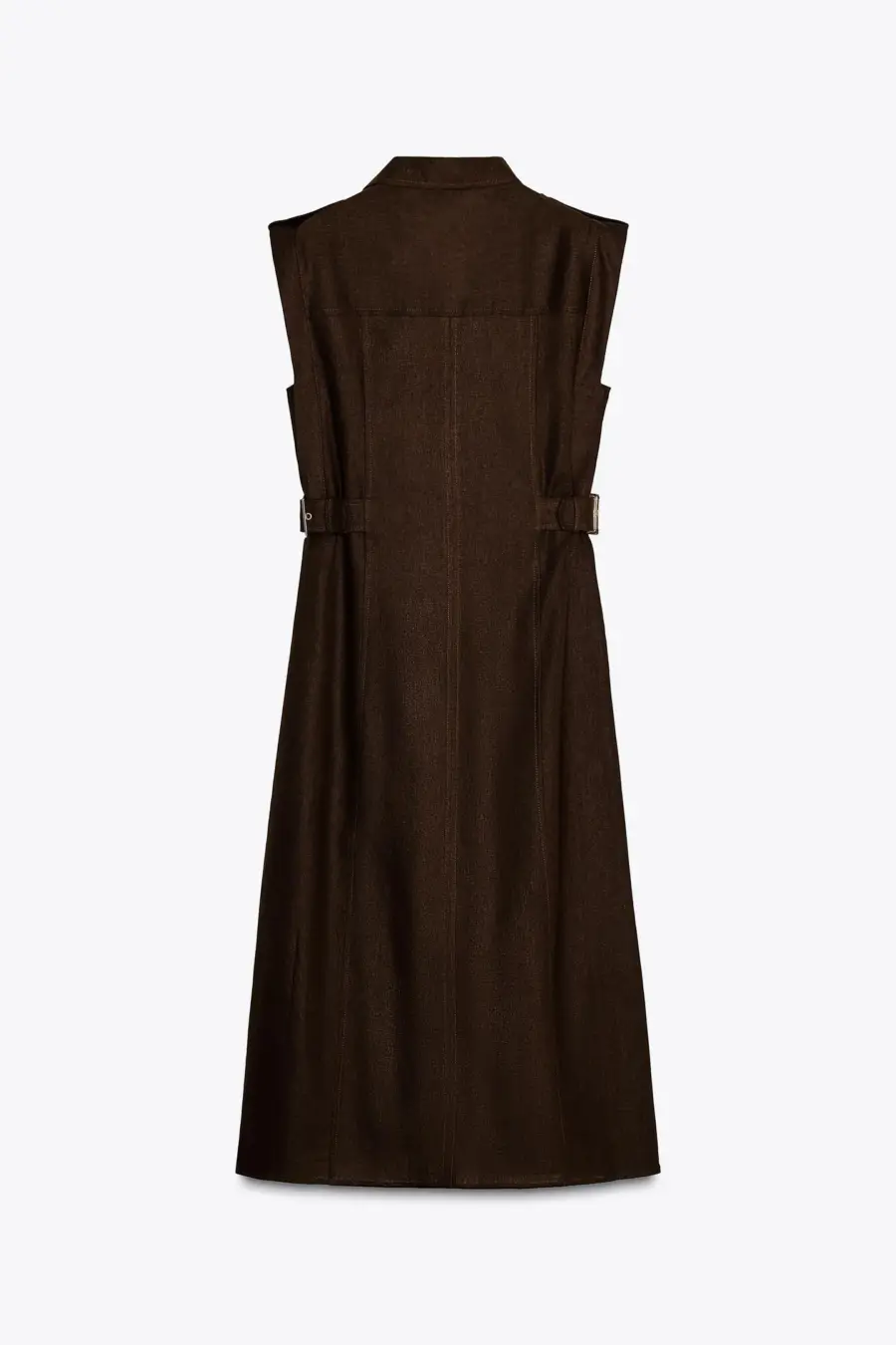 LINEN BLEND MIDI DRESS
