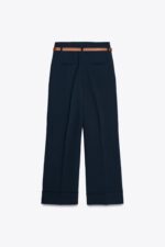 TURN-UP HEM TROUSERS WITH BELT