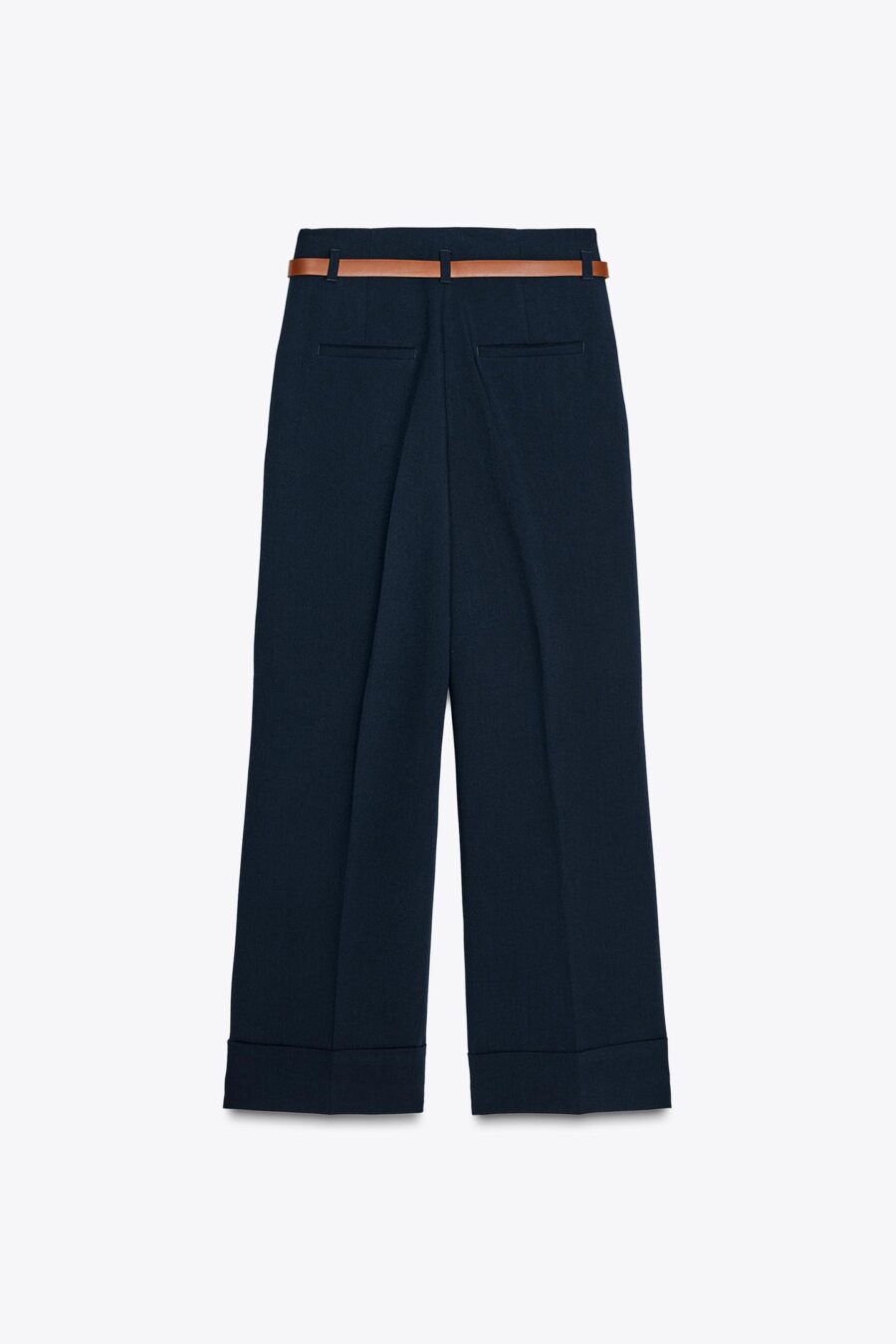 TURN-UP HEM TROUSERS WITH BELT