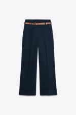 TURN-UP HEM TROUSERS WITH BELT
