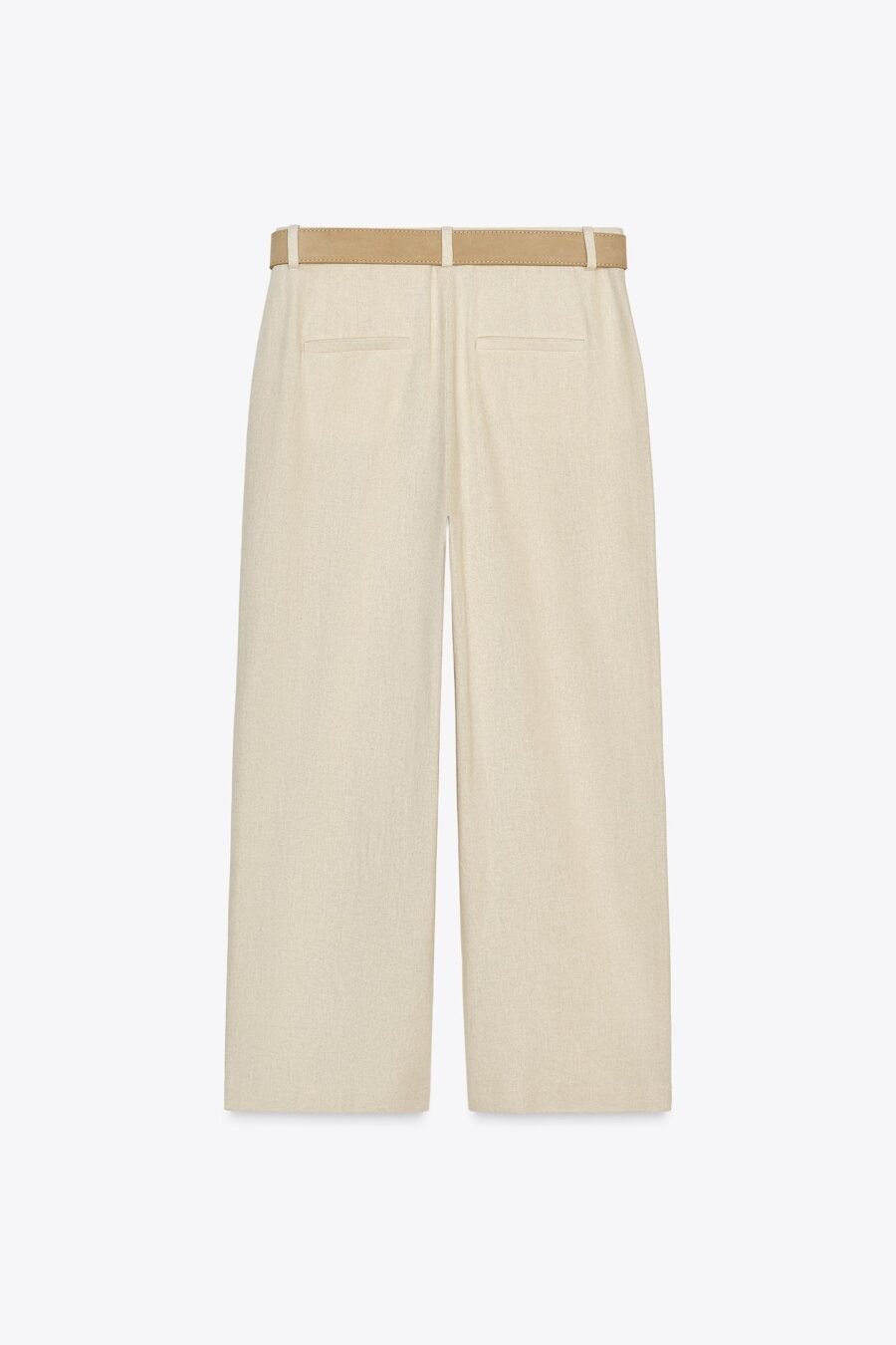 LINEN BLEND CULOTTES WITH BELT