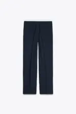 CONTRAST WAIST STRAIGHT-LEG TROUSERS