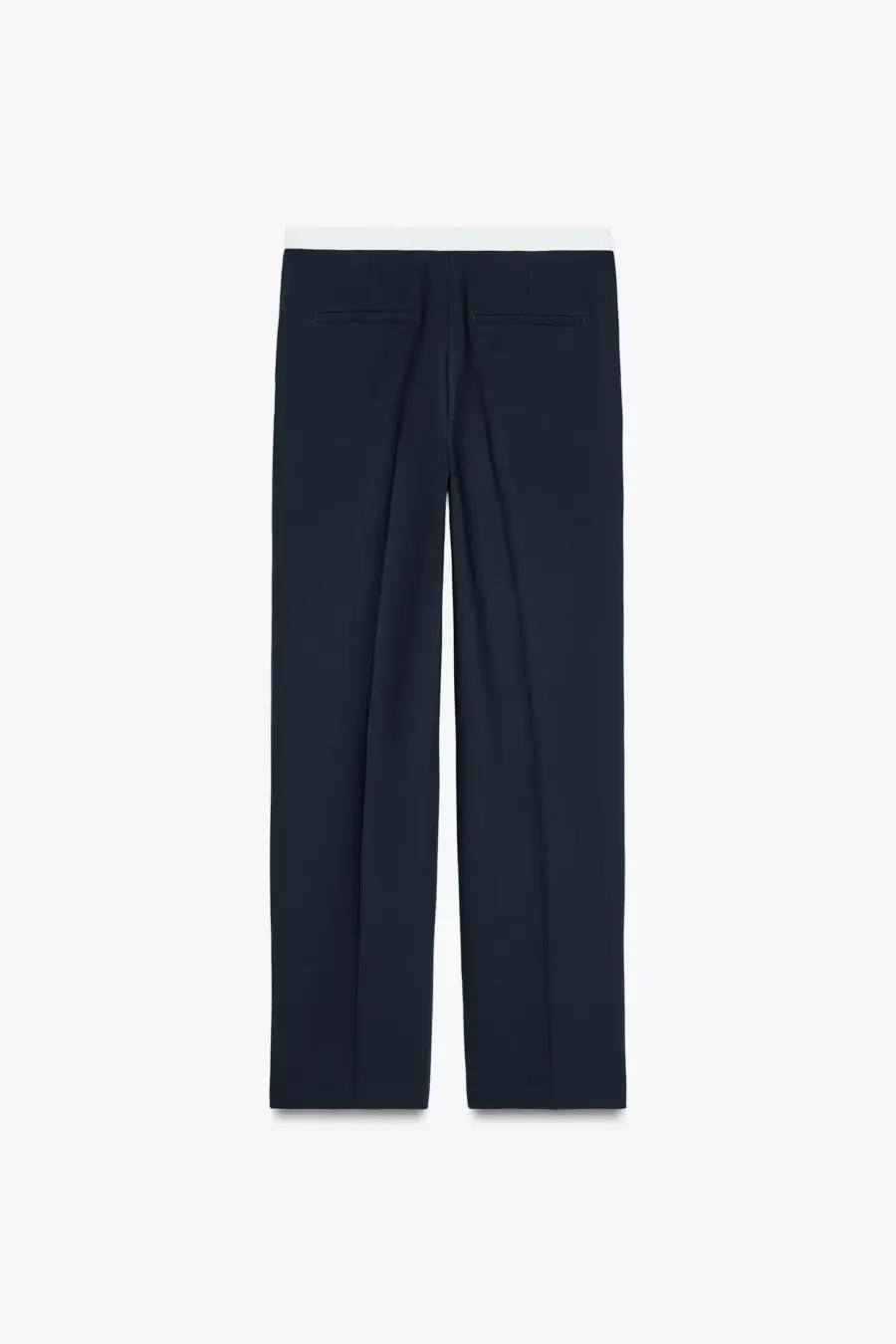 CONTRAST WAIST STRAIGHT-LEG TROUSERS