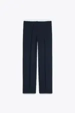 CONTRAST WAIST STRAIGHT-LEG TROUSERS