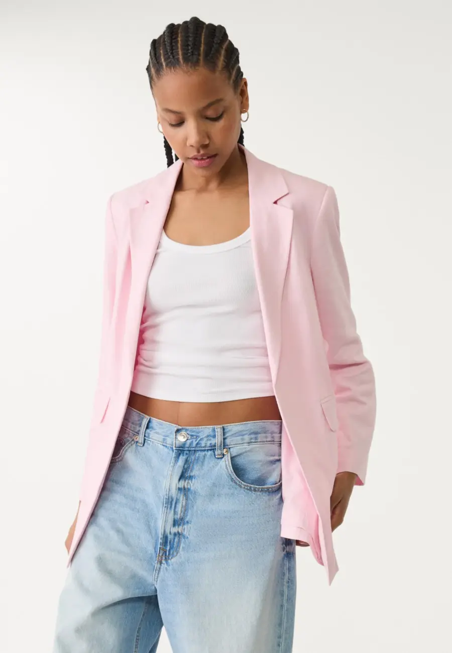 Regular linen blend blazer