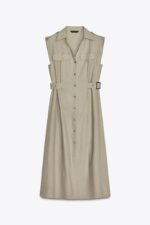 LINEN BLEND MIDI DRESS