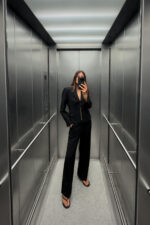 HIGH-WAIST BOOTCUT TROUSERS