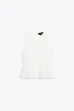 KNIT PEPLUM TOP WITH TIES