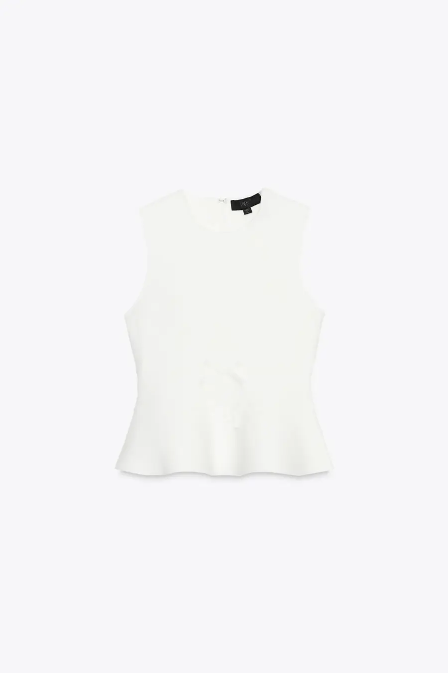 KNIT PEPLUM TOP WITH TIES