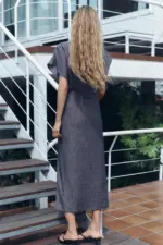 MIDI DRESS WITH GOLD APPLIQUÉ