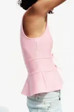 KNIT PEPLUM TOP WITH TIES