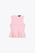 KNIT PEPLUM TOP WITH TIES