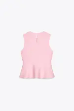KNIT PEPLUM TOP WITH TIES