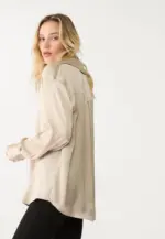 Satin collared shirt