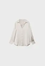 Satin collared shirt