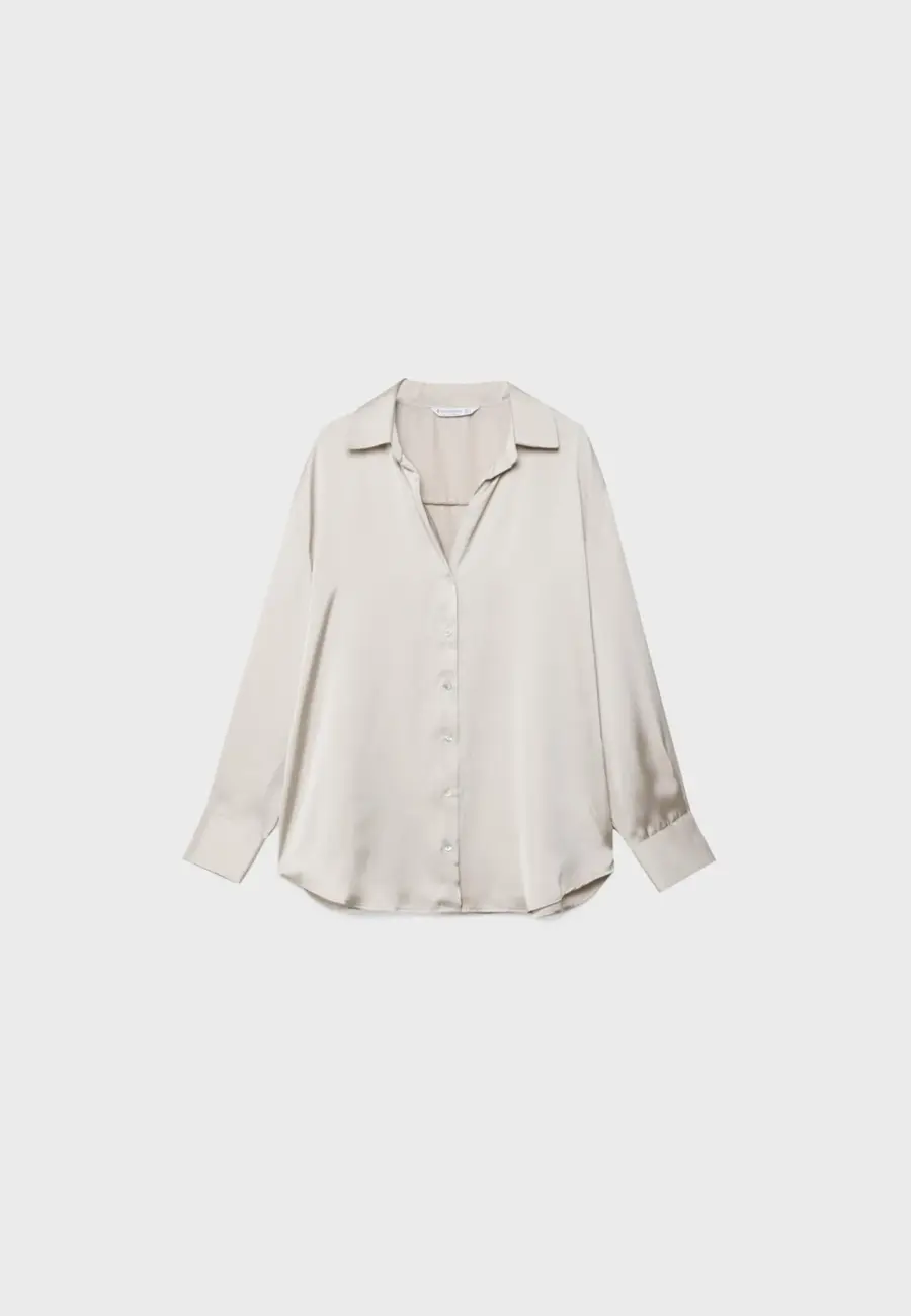 Satin collared shirt