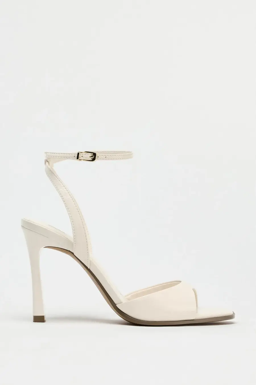PATENT-FINISH HIGH-HEEL SANDALS