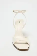PATENT-FINISH HIGH-HEEL SANDALS