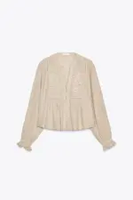 SHORT BLOUSE WITH CUTWORK EMBROIDERY