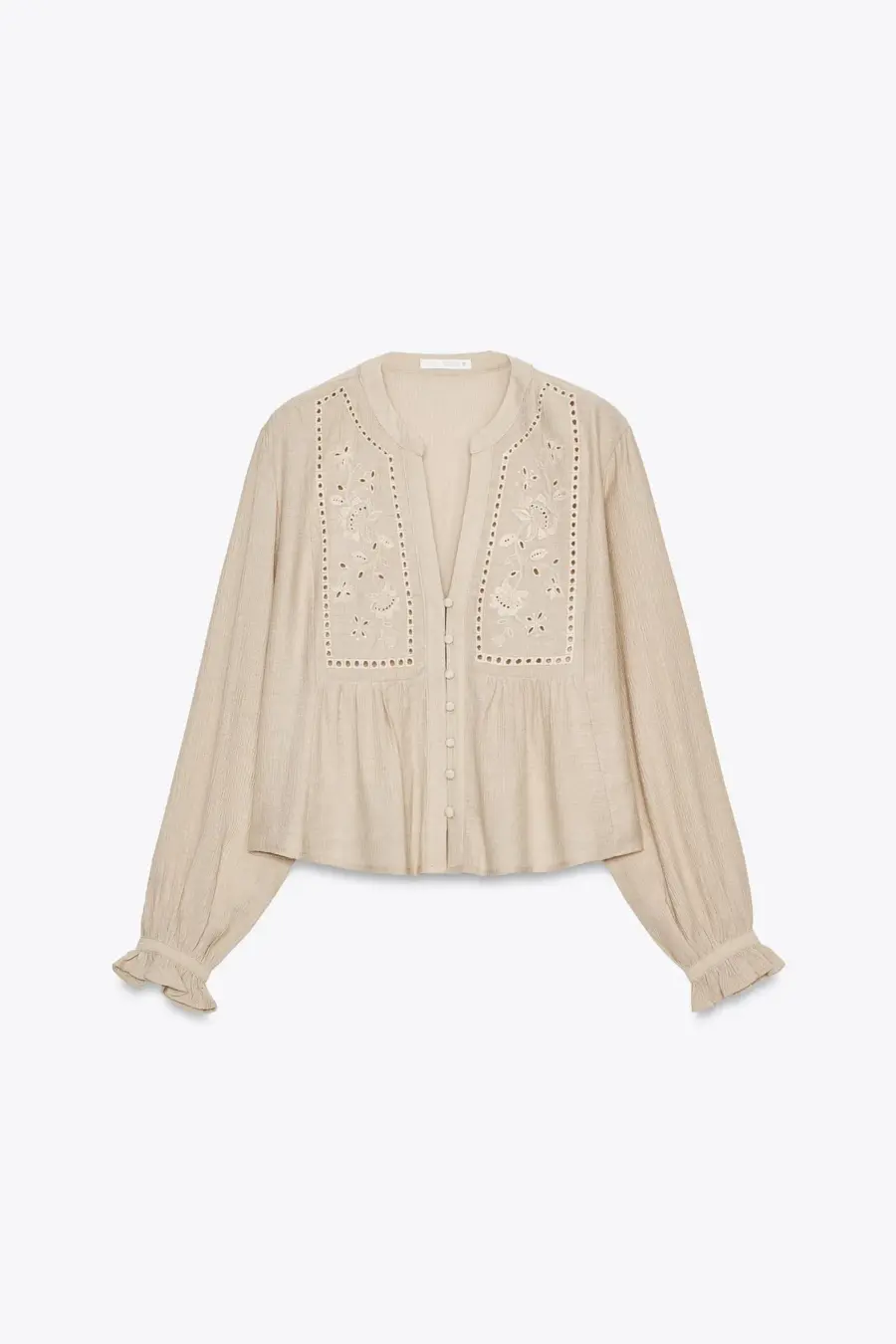 SHORT BLOUSE WITH CUTWORK EMBROIDERY