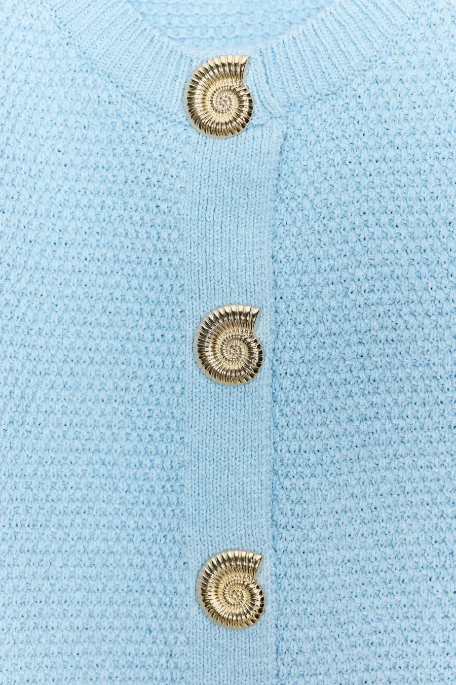 GOLD BUTTON TEXTURED KNIT WAISTCOAT TOP