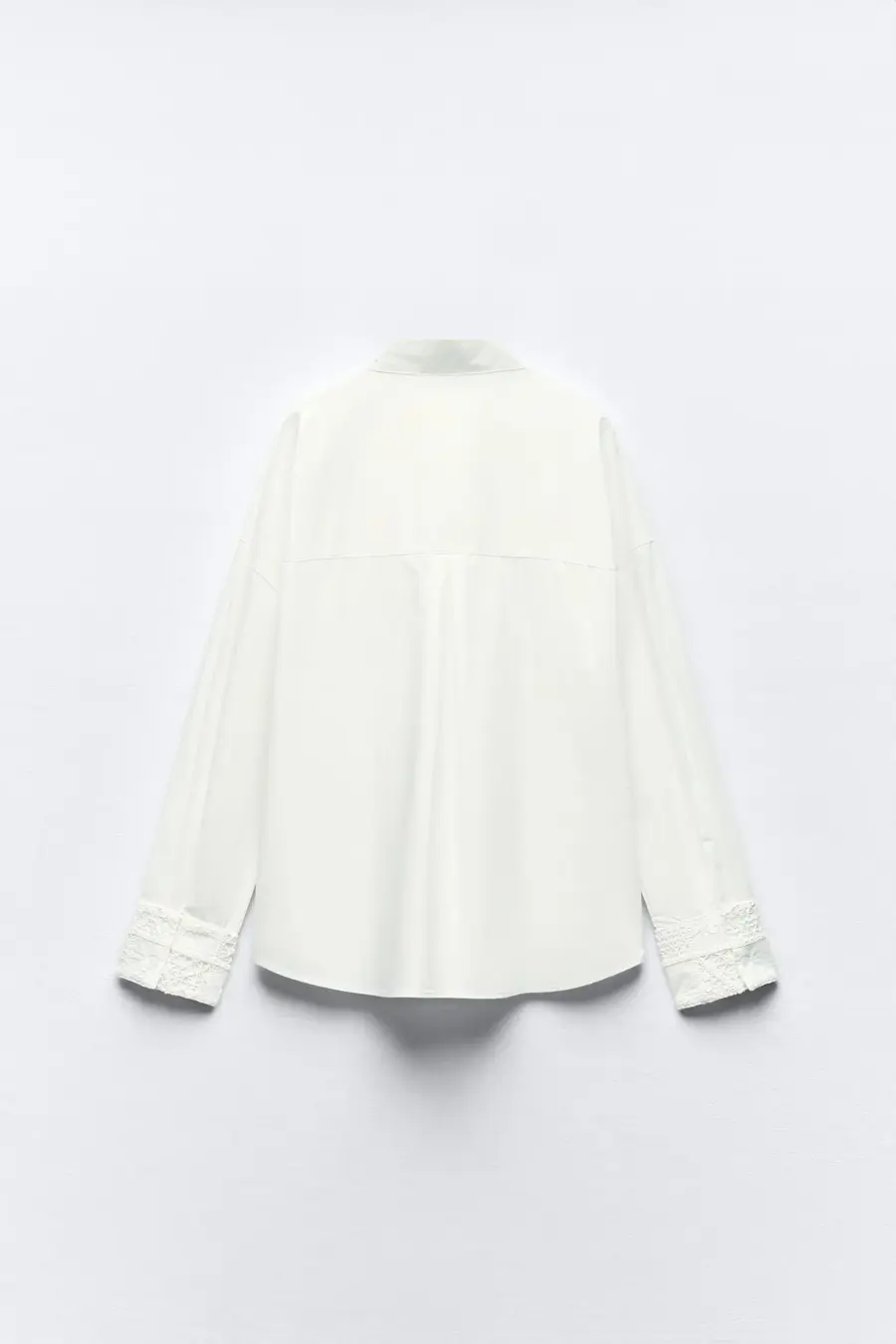 GUIPURE POPLIN SHIRT WITH POCKET PRINT