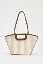 CANVAS TOPSTITCHED TOTE BAG