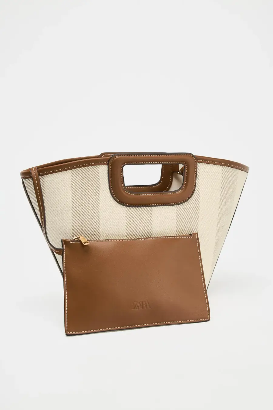 CANVAS TOPSTITCHED TOTE BAG