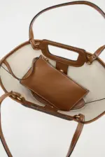 CANVAS TOPSTITCHED TOTE BAG