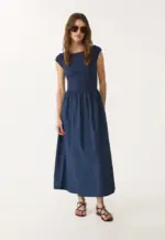 Contrasting midi dress