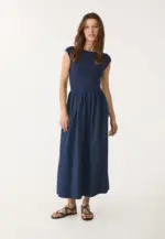 Contrasting midi dress