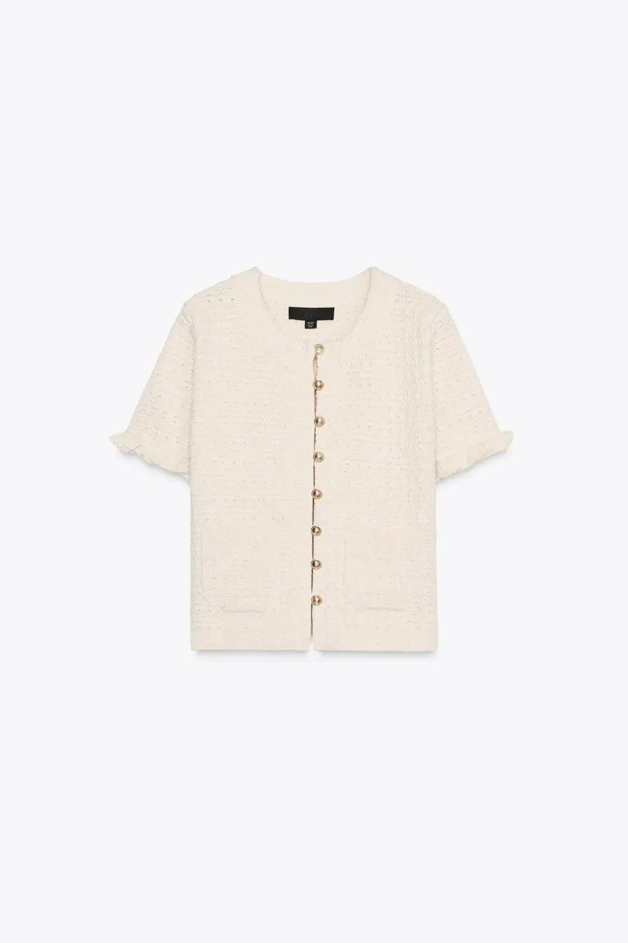 RUFFLED KNIT CARDIGAN