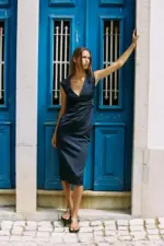 TWILL WRAP DRESS
