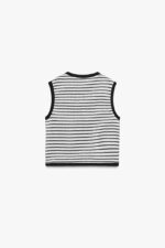 JACQUARD BUTTON WAISTCOAT TOP