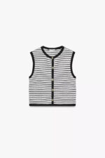 JACQUARD BUTTON WAISTCOAT TOP