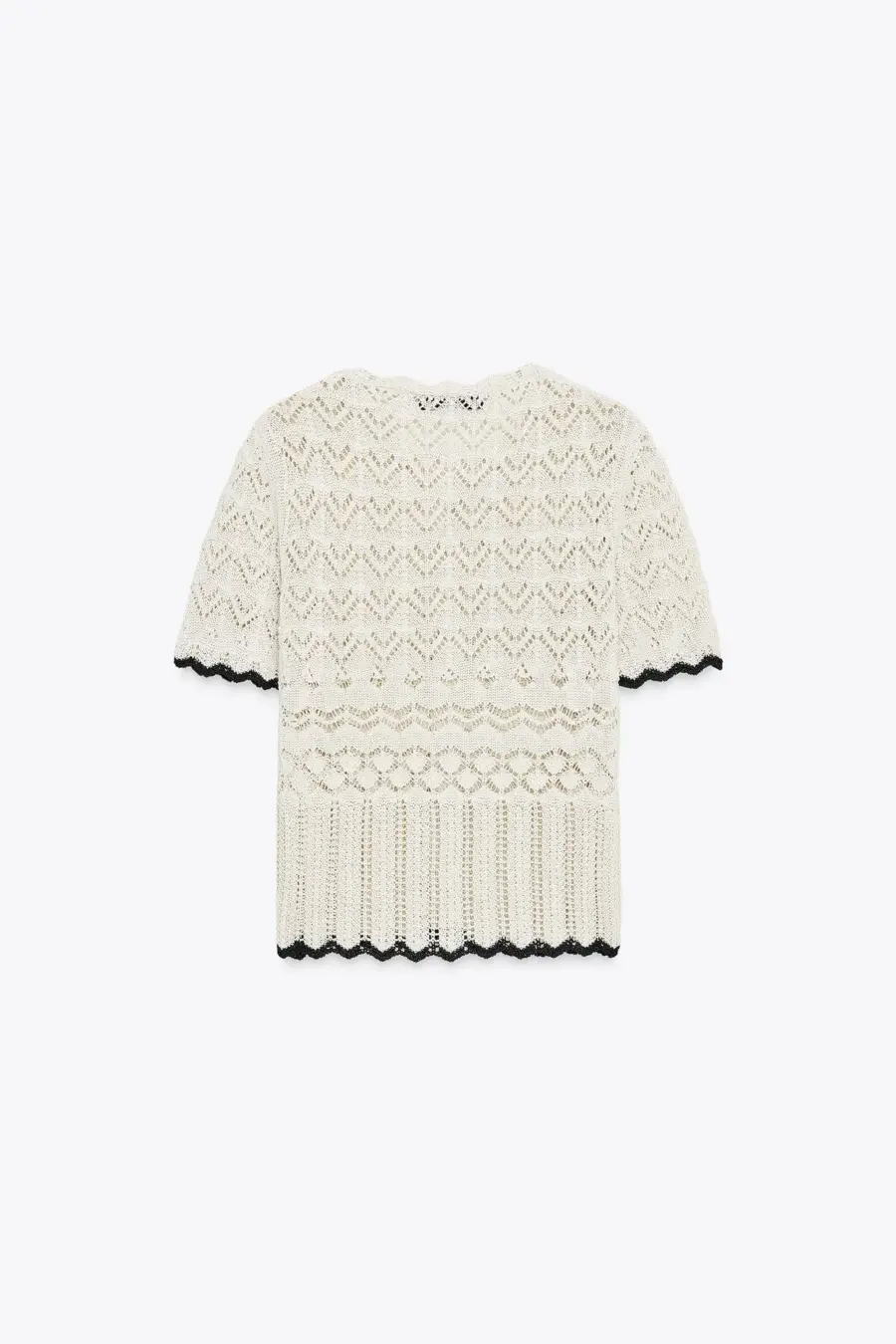 POINTELLE KNIT SHORT SLEEVE CARDIGAN