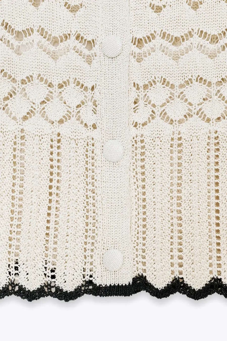 POINTELLE KNIT SHORT SLEEVE CARDIGAN