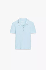 JEWEL COLLAR RIBBED POLO SHIRT