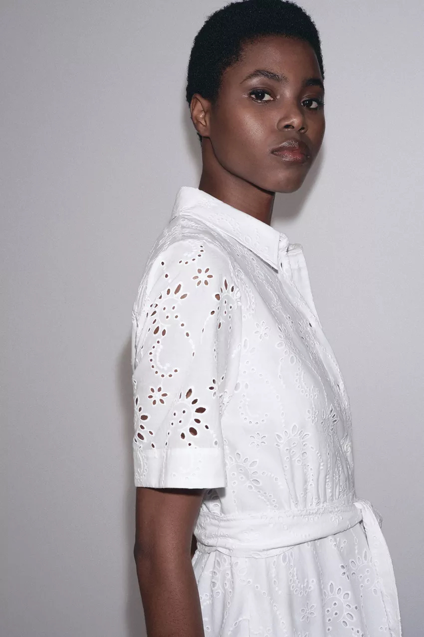 ZW COLLECTION EMBROIDERED SHIRT DRESS